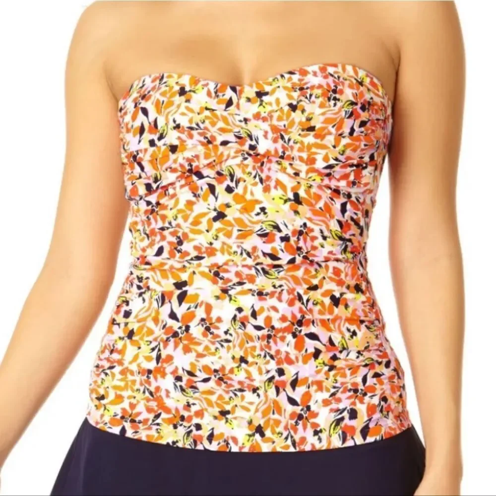 Anne cole Women's Twist Front Bandeau Swim Top size Small